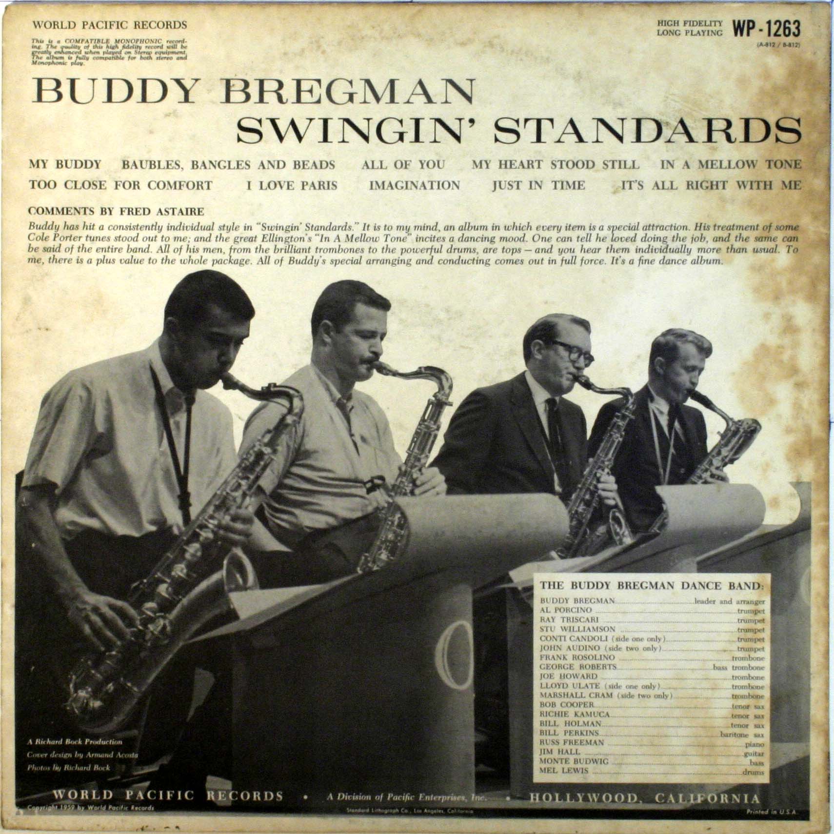 Buddy Bregman and His Dance Band Swingin Standards LP USA World